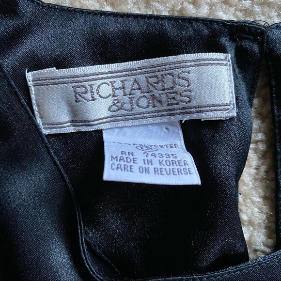Blouse, Black Long Sleeve Vintage Richard & Jones - Picture 4 of 6